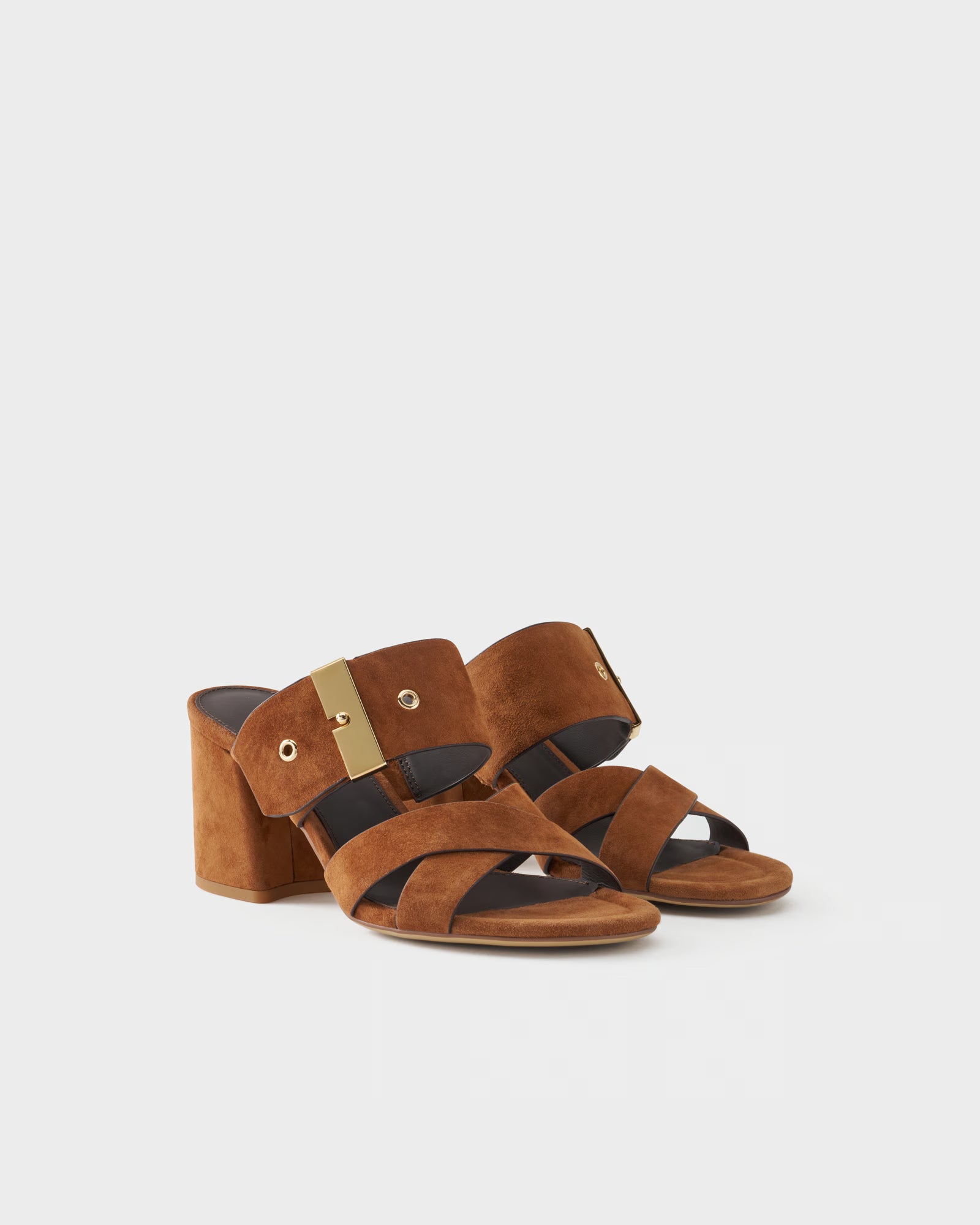 Sabot in pelle scamosciata con tacco