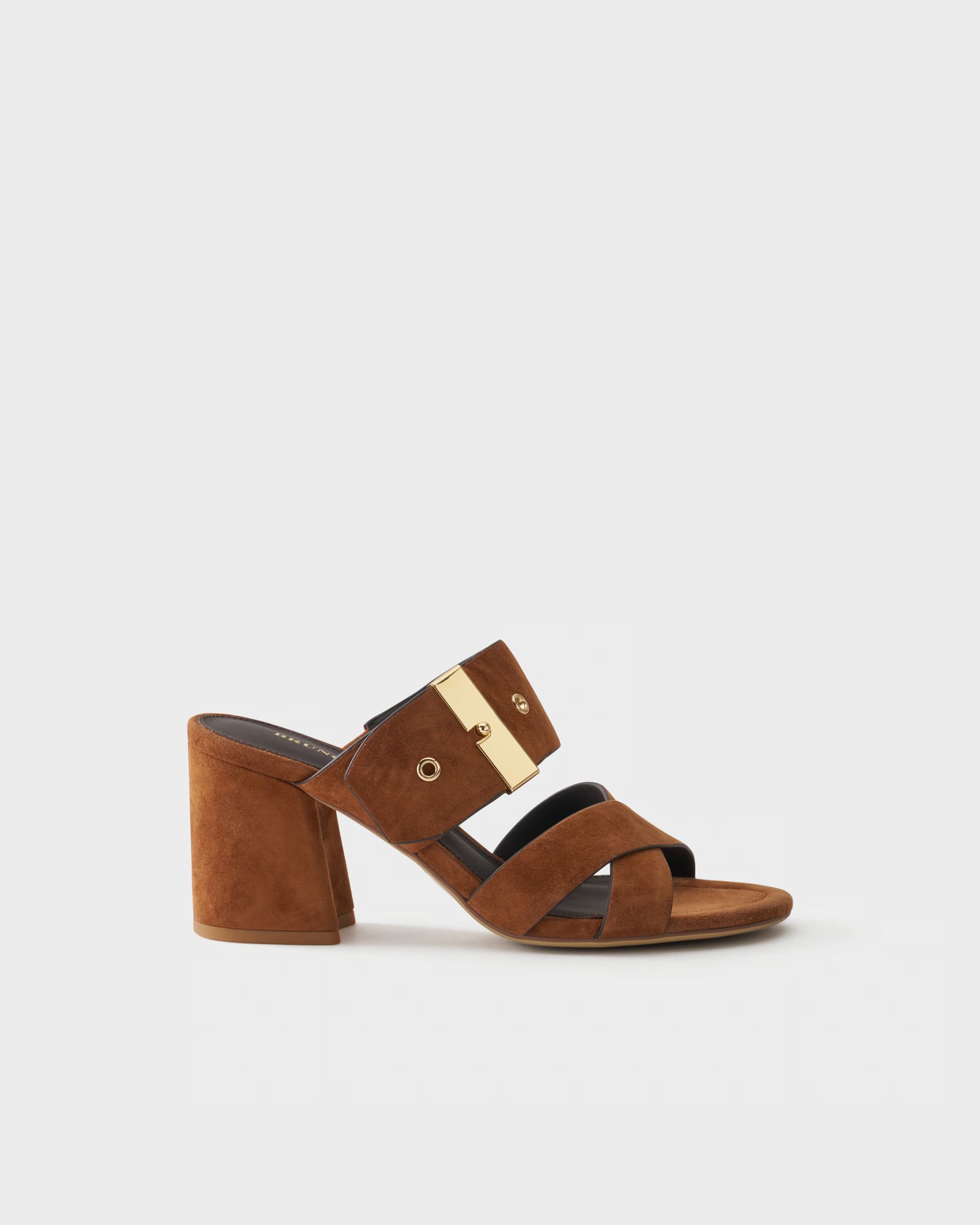 Sabot in pelle scamosciata con tacco