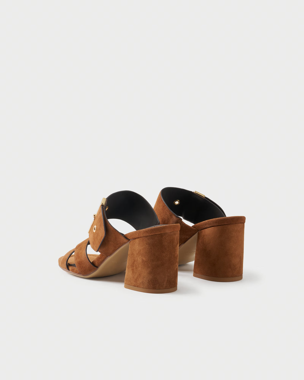 Heeled mule in suede