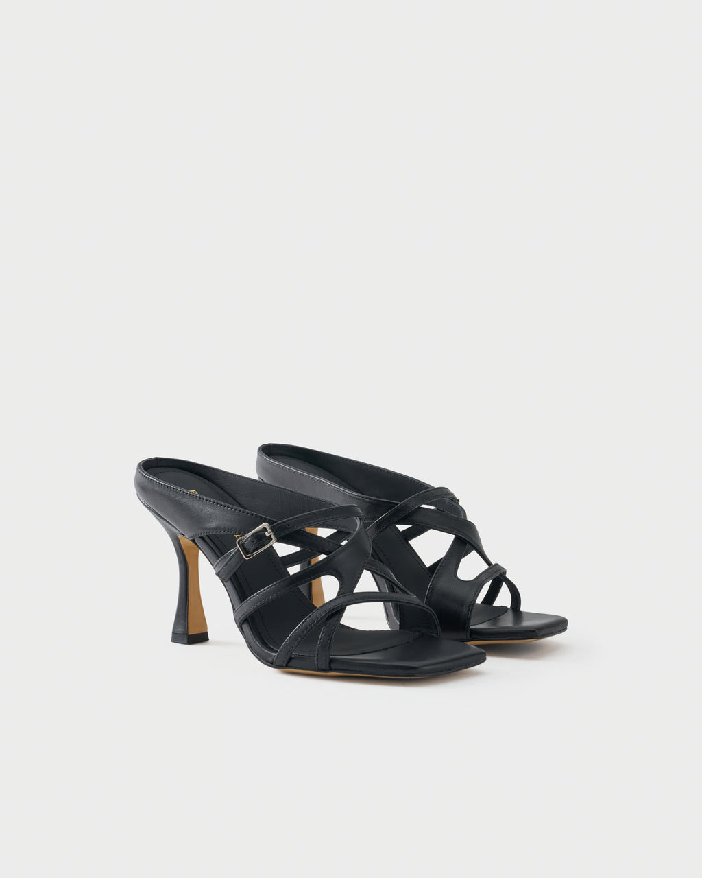 High-heeled mule in nappa leather