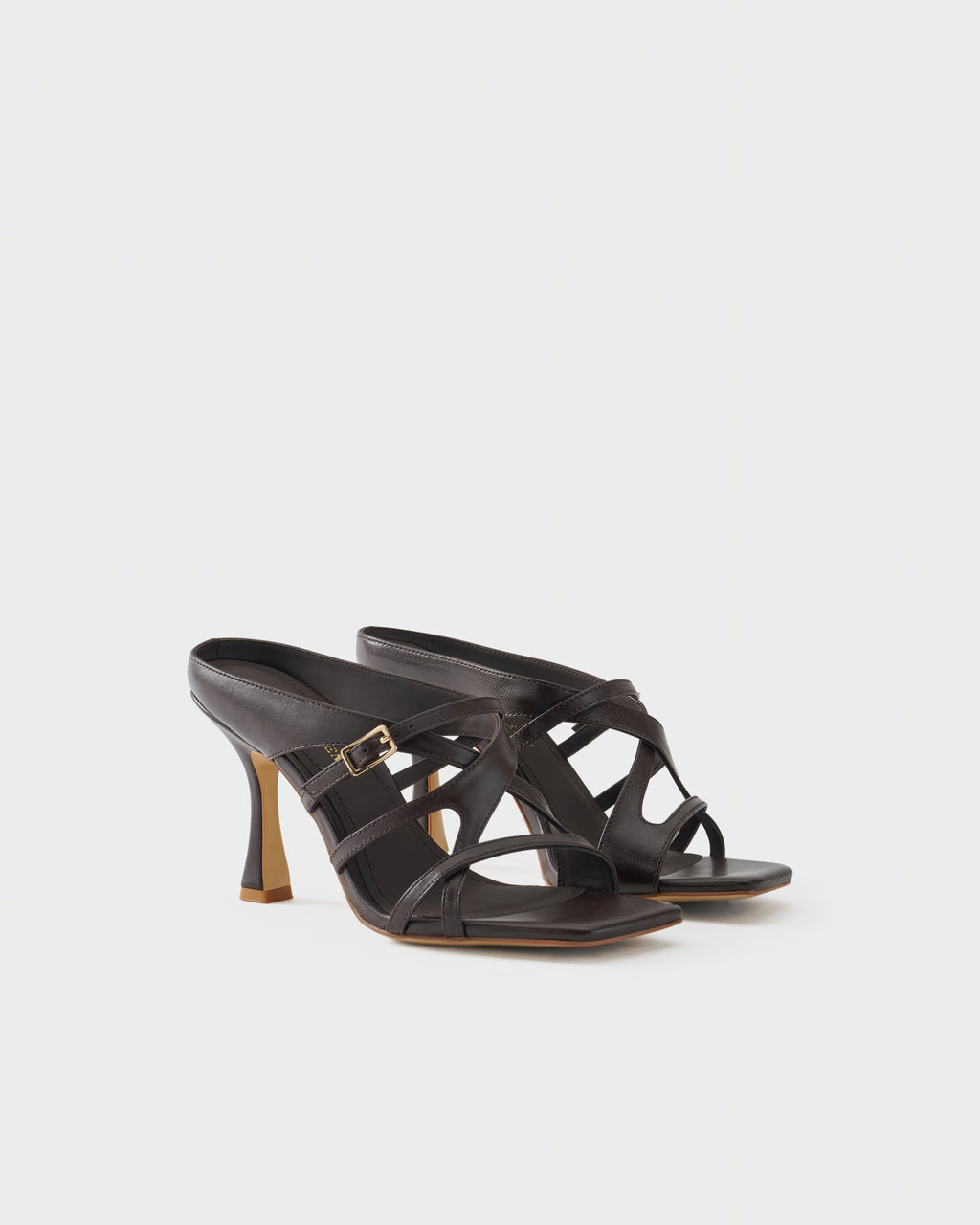 High-heeled mule in nappa leather