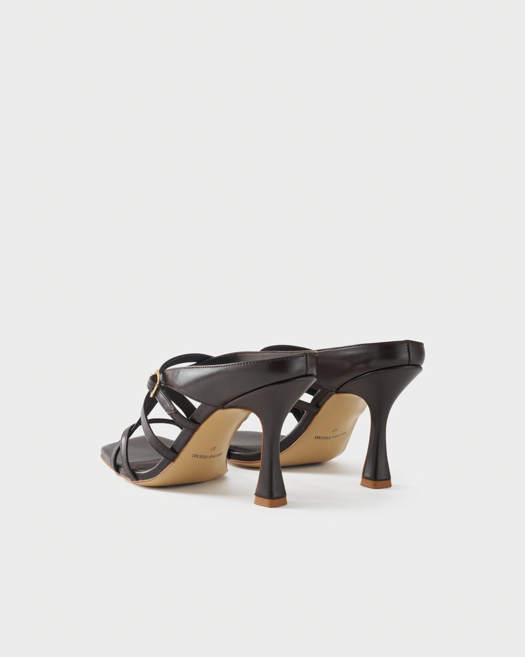 High-heeled mule in nappa leather