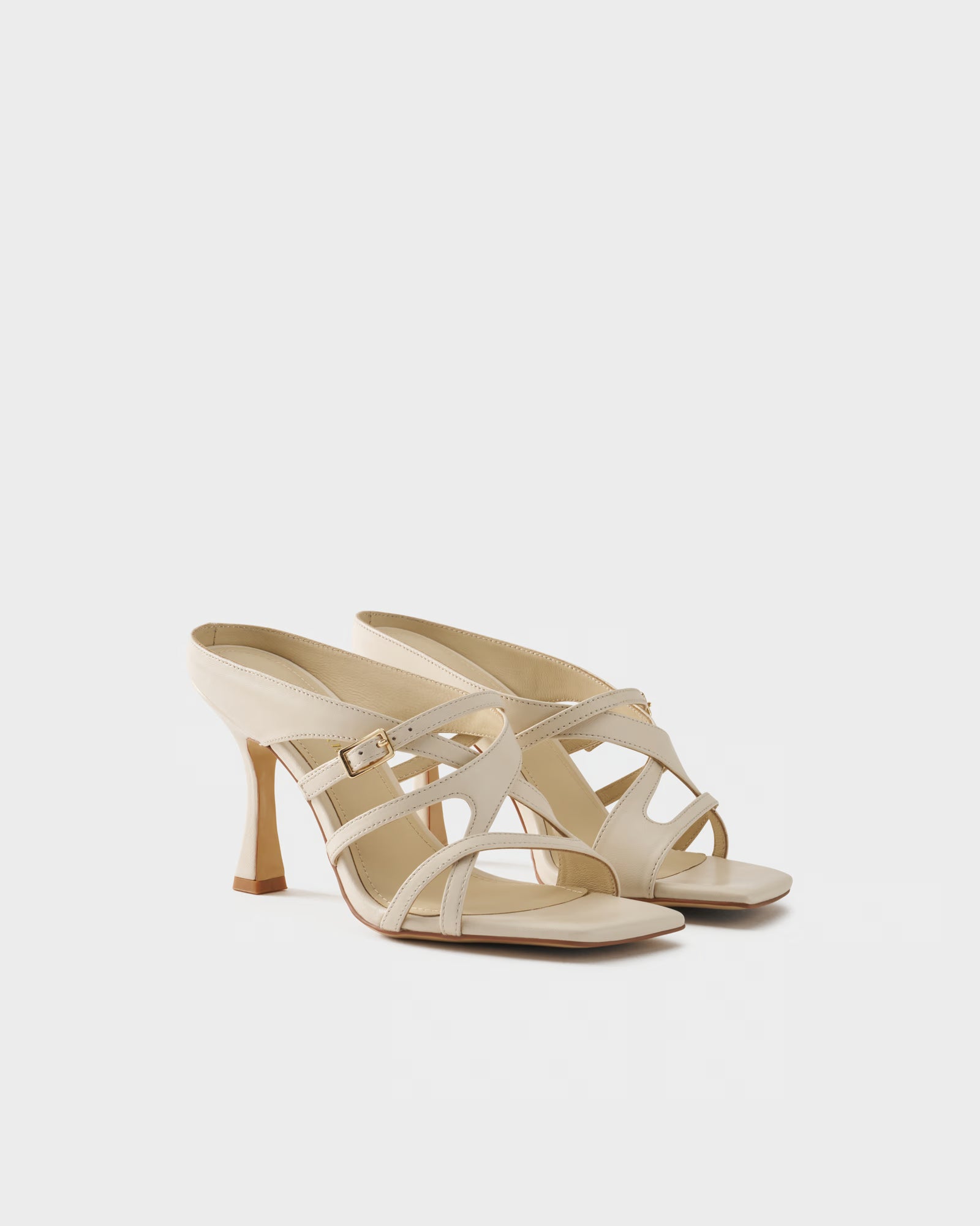 Sabot in nappa con tacco alto