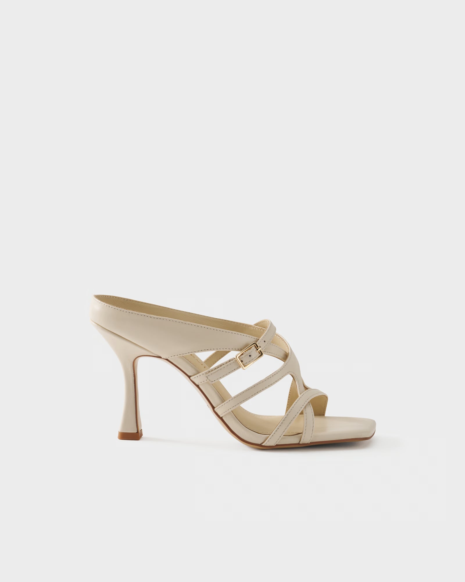 Sabot in nappa con tacco alto
