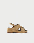 Platform sandal in suede
