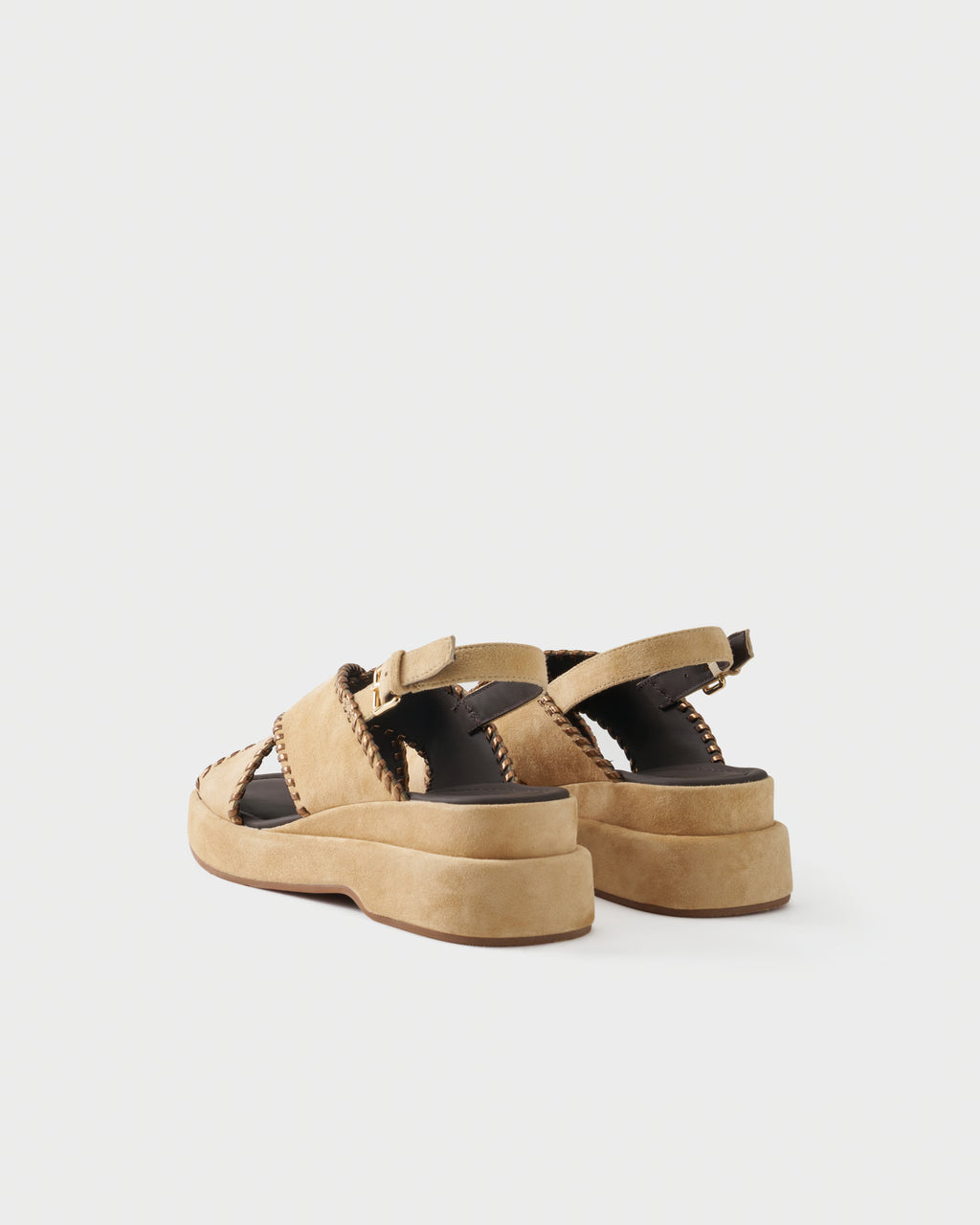 Platform sandal in suede