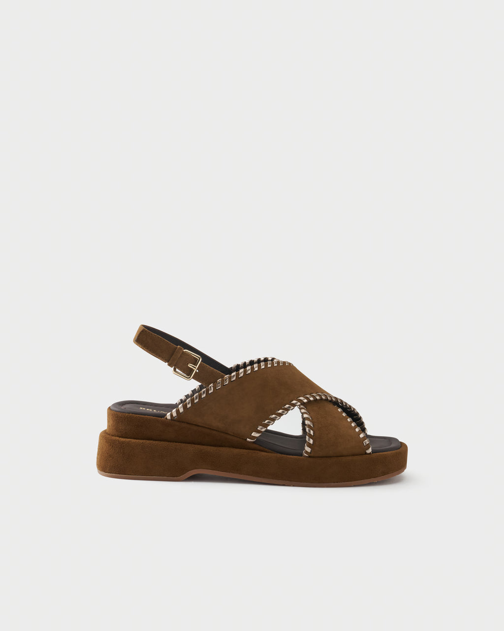 Platform sandal in suede