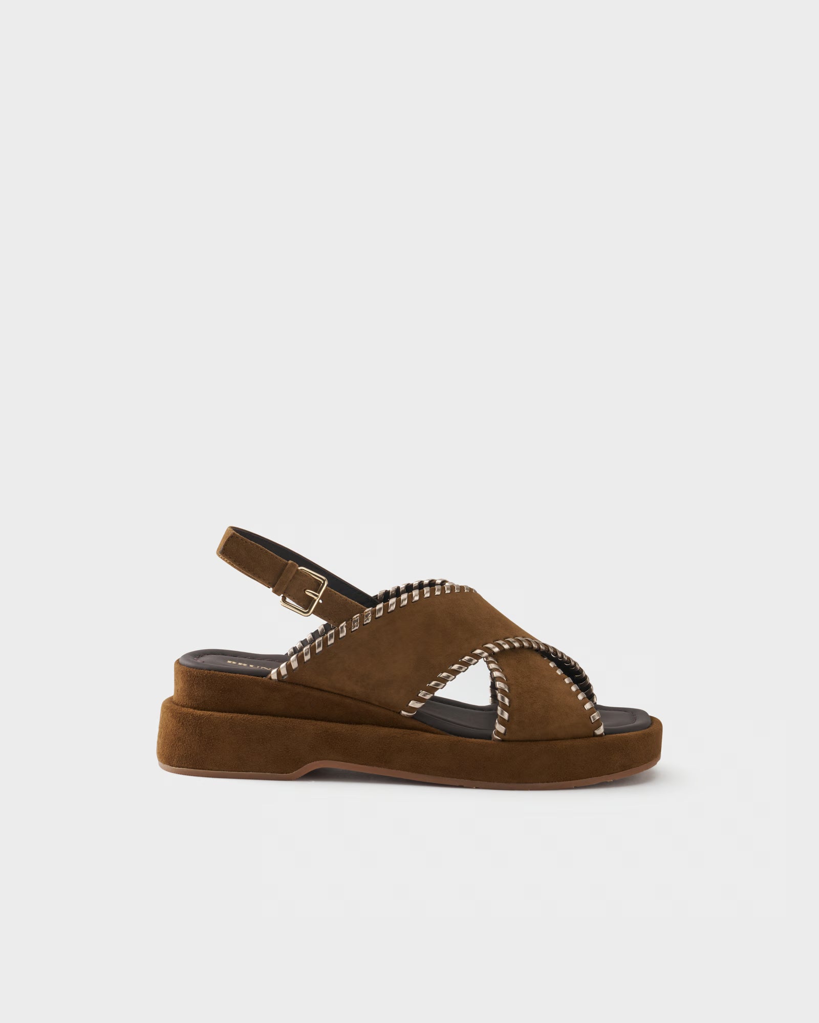 Platform sandal in suede