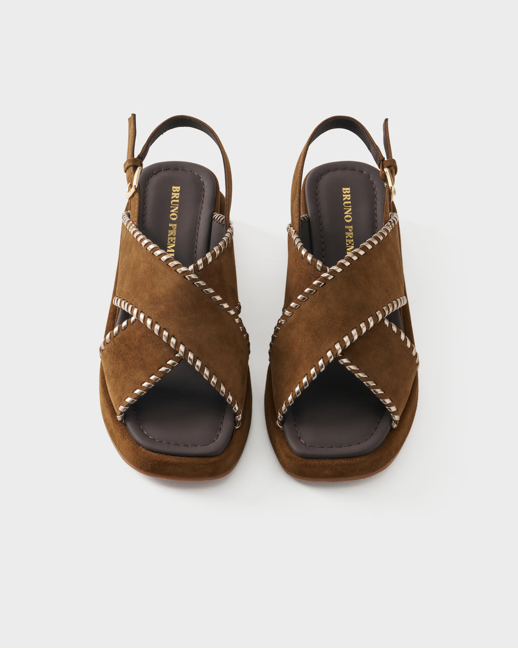 Platform sandal in suede