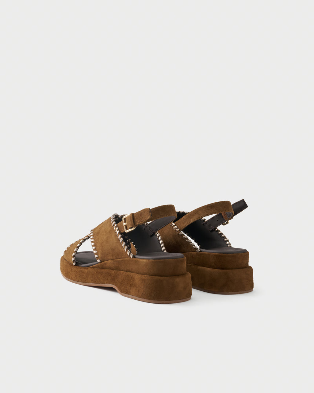 Platform sandal in suede