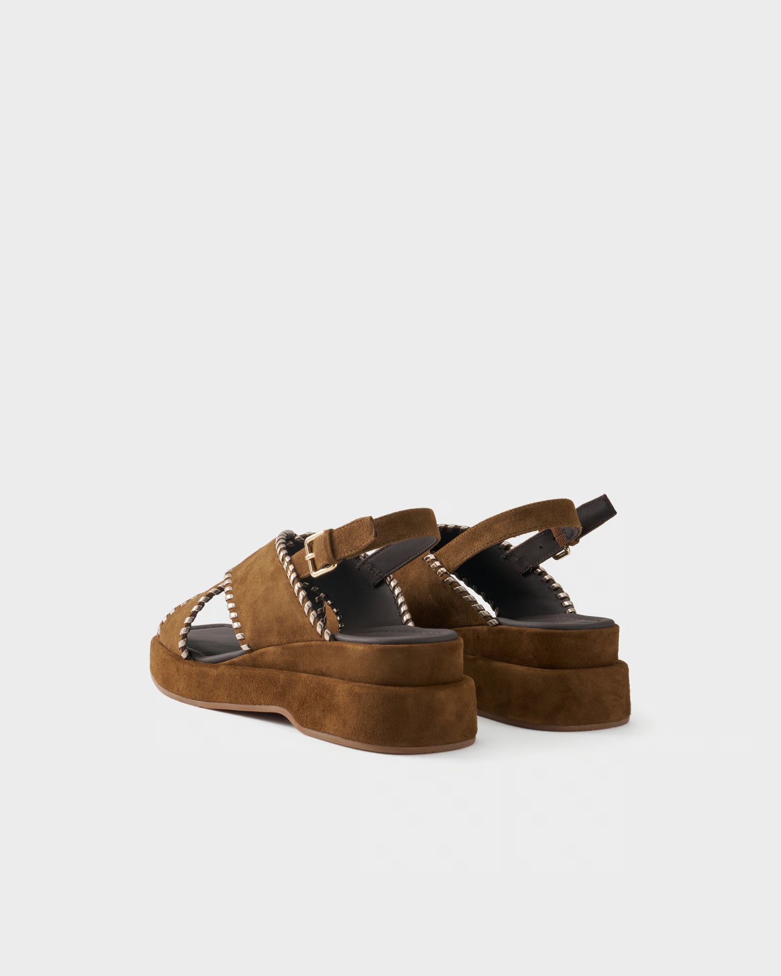 Platform sandal in suede