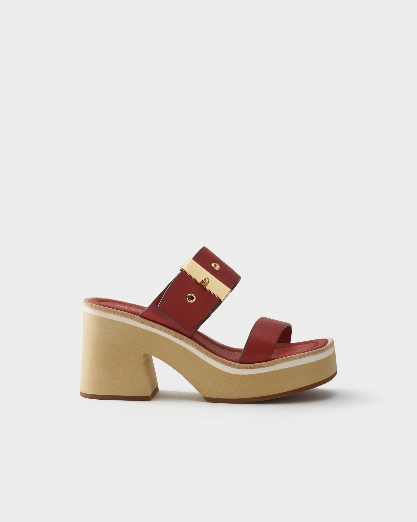 Sabot in pelle con maxi fibbia