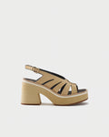 Sandal in suede with cut-out straps