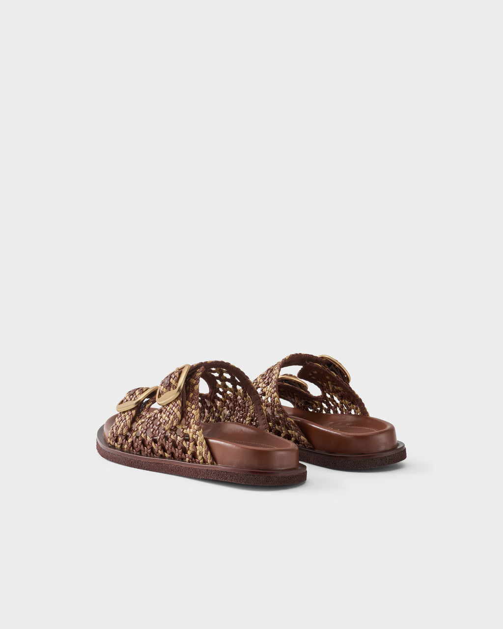 Flat slides in woven fabric