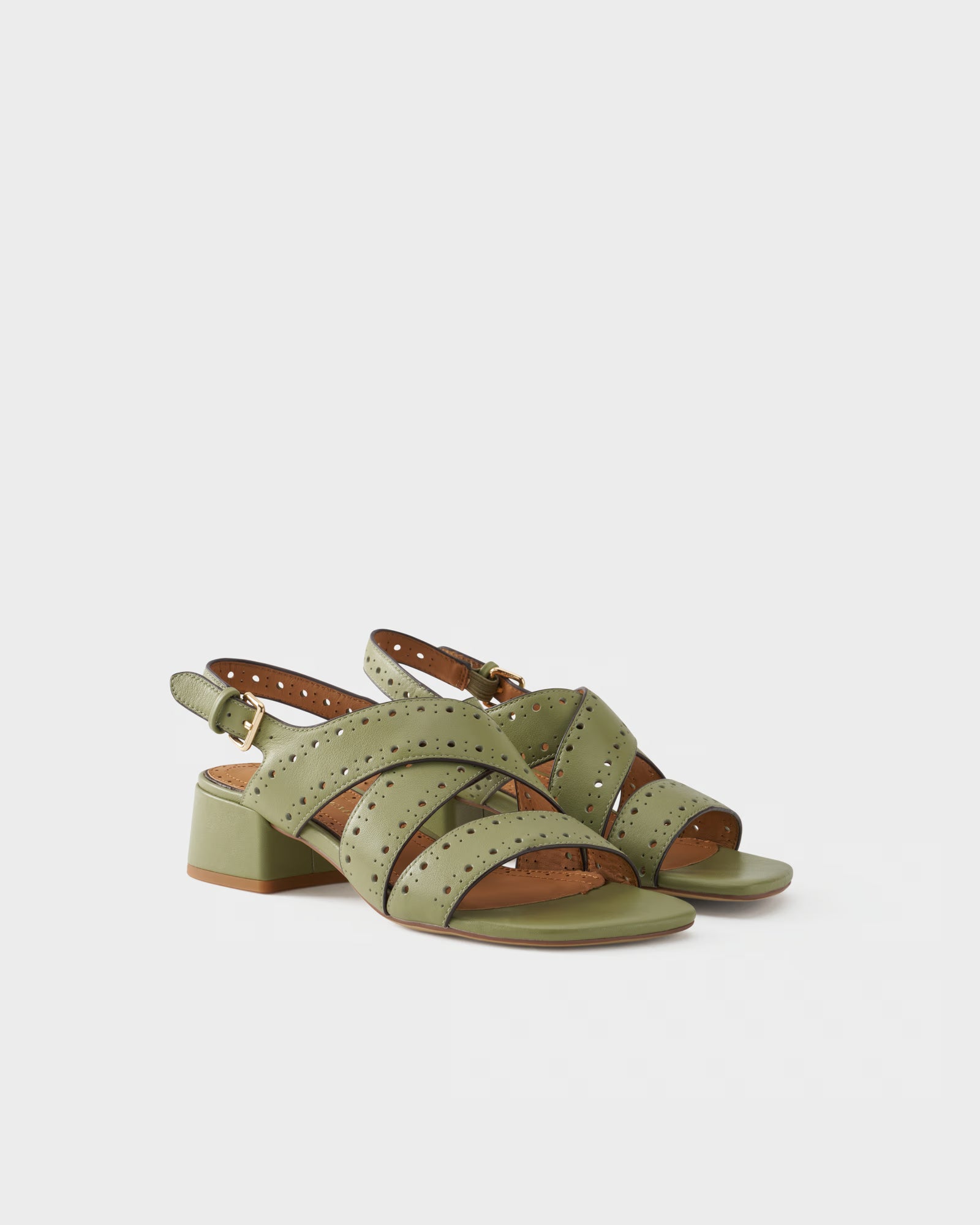 Sandalo slingback in pelle con fasce incrociate