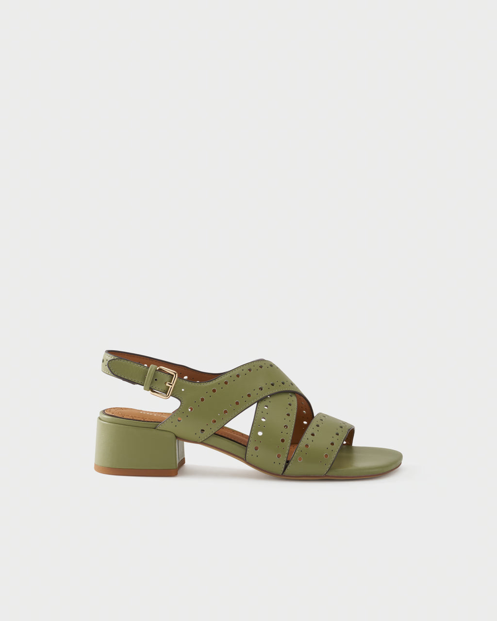 Slingback sandal in leather with crossover straps