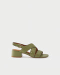 Slingback sandal in leather with crossover straps