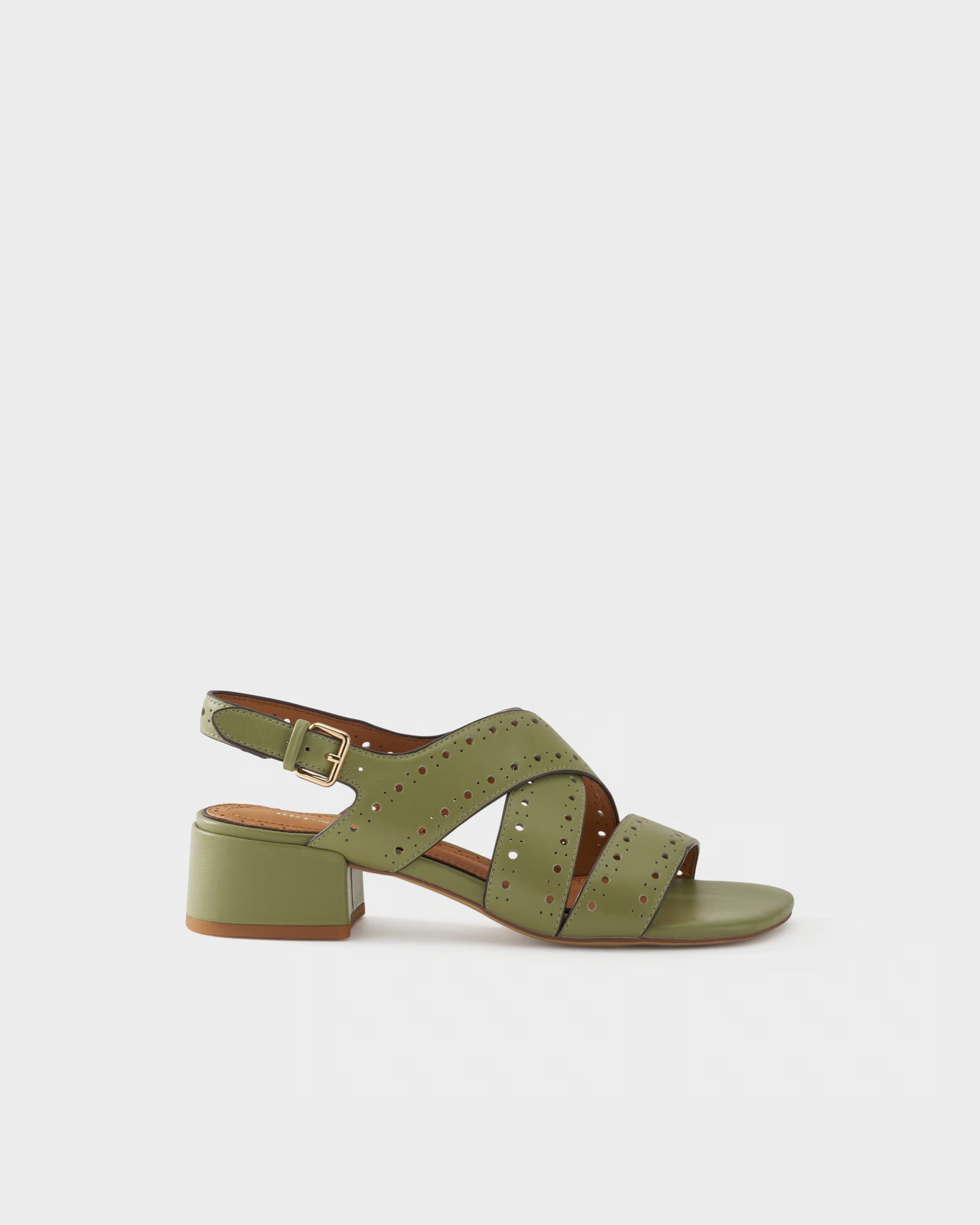 Sandalo slingback in pelle con fasce incrociate