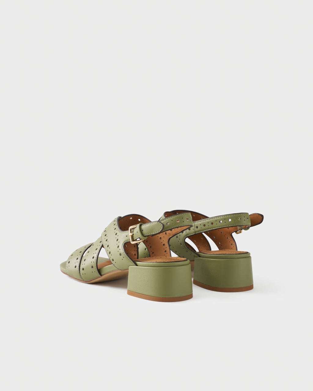 Slingback sandal in leather with crossover straps