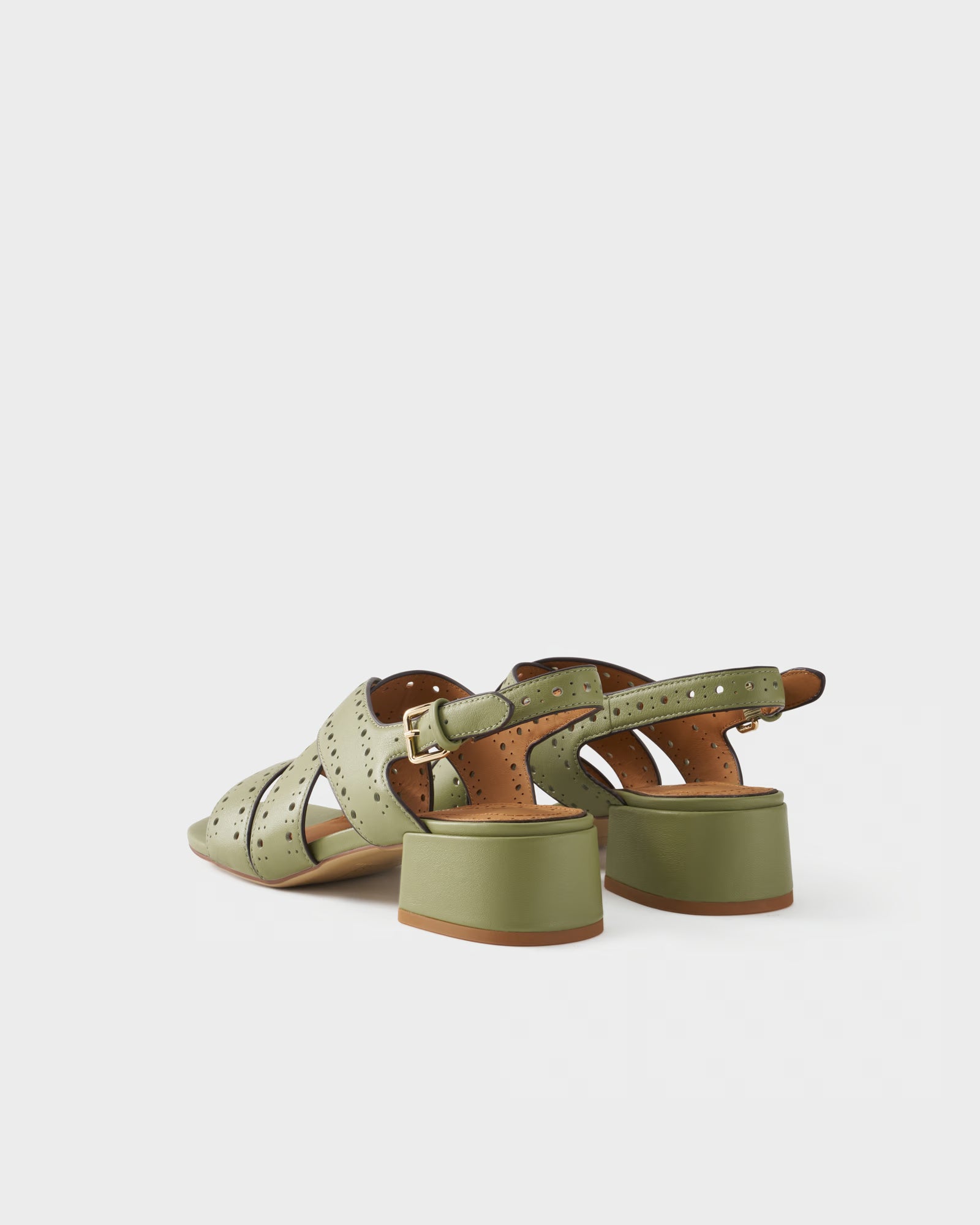 Slingback sandal in leather with crossover straps