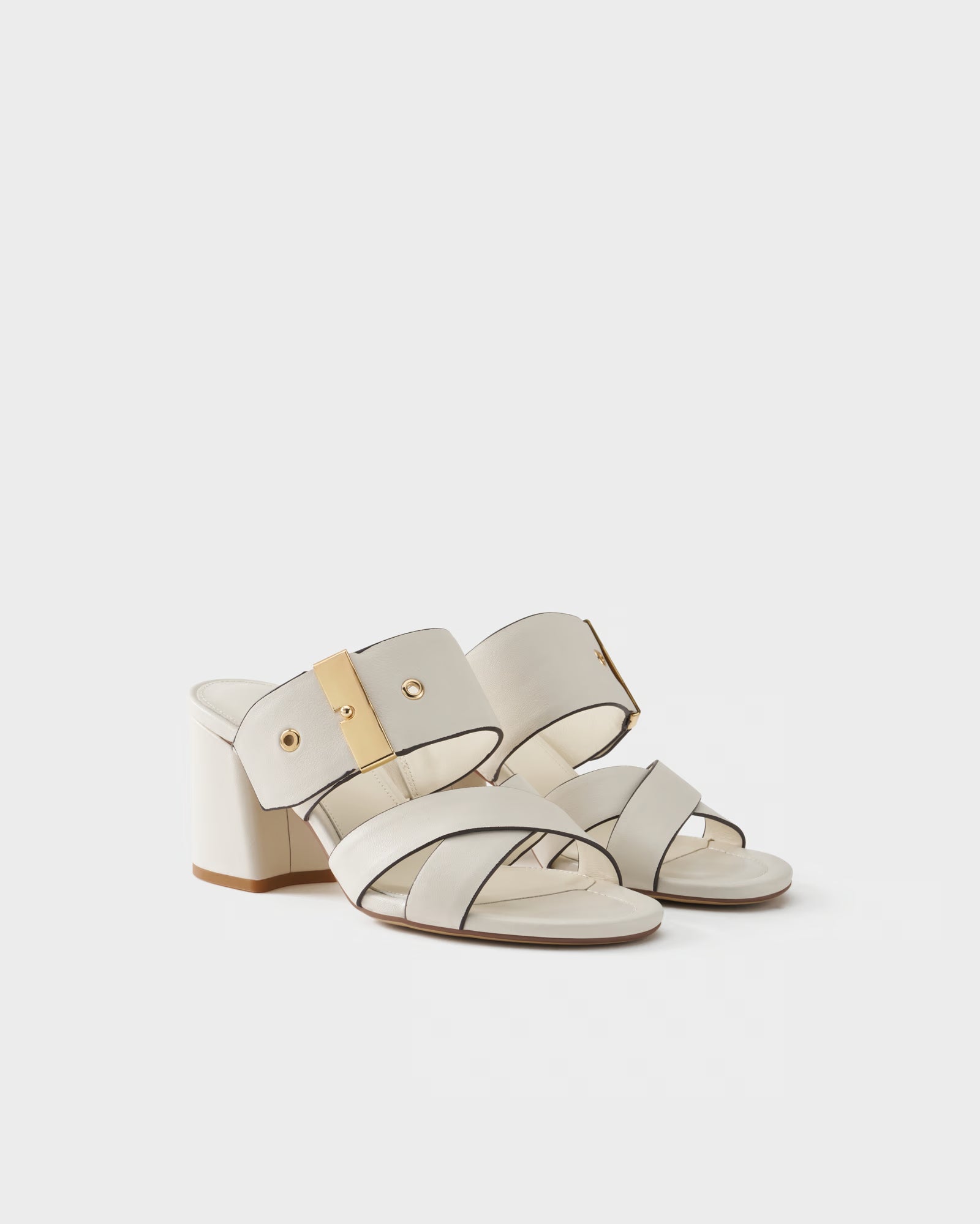 Sabot in pelle con tacco