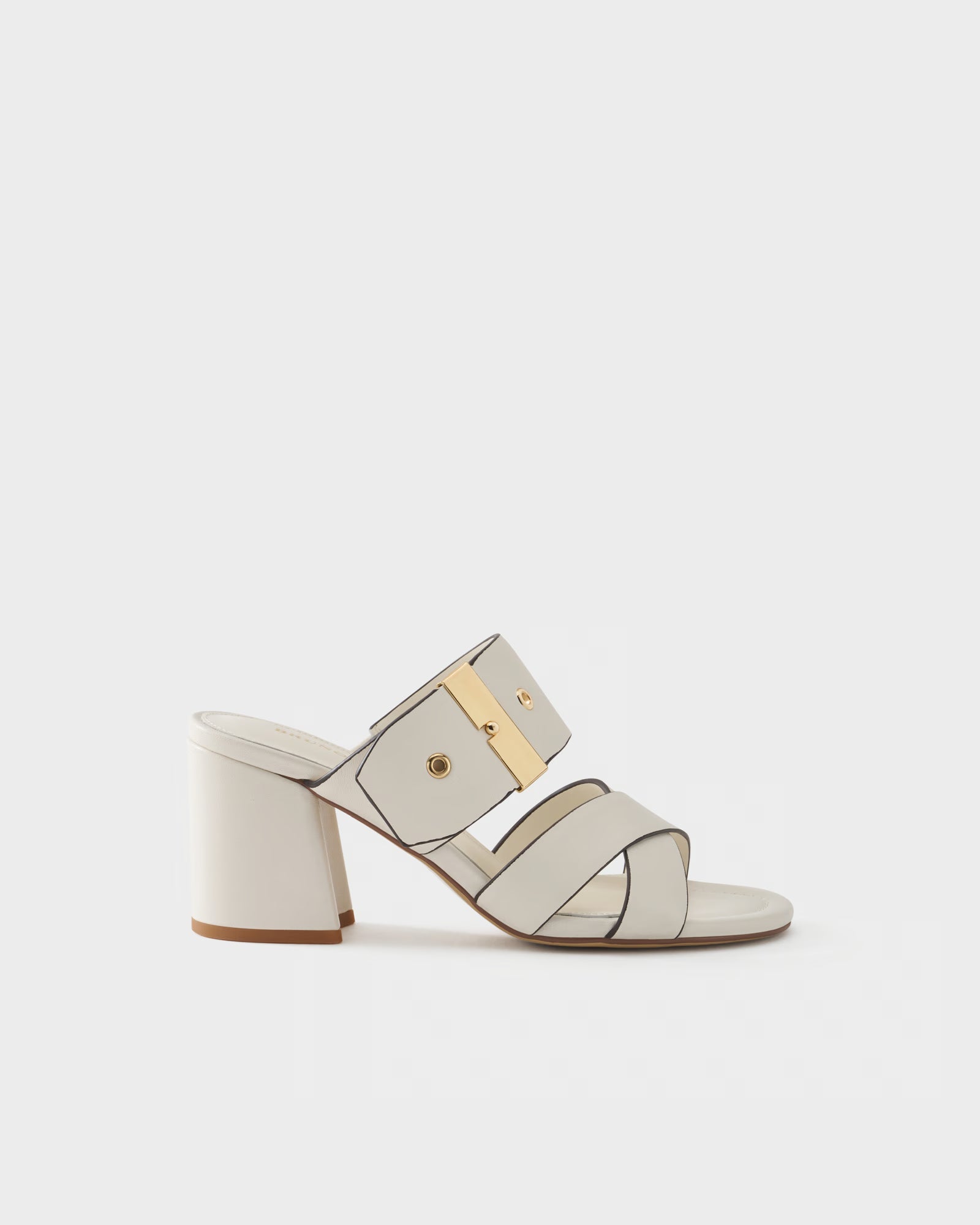 Sabot in pelle con tacco