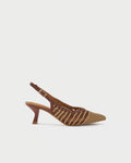 Pointed-toe slingback pump with woven upper