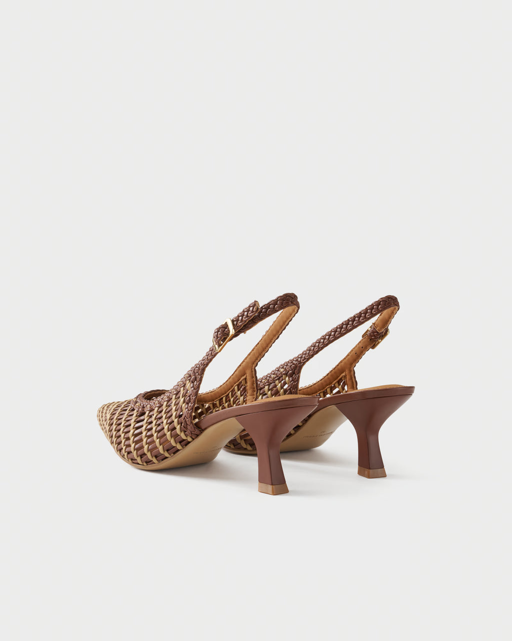 Pointed-toe slingback pump with woven upper