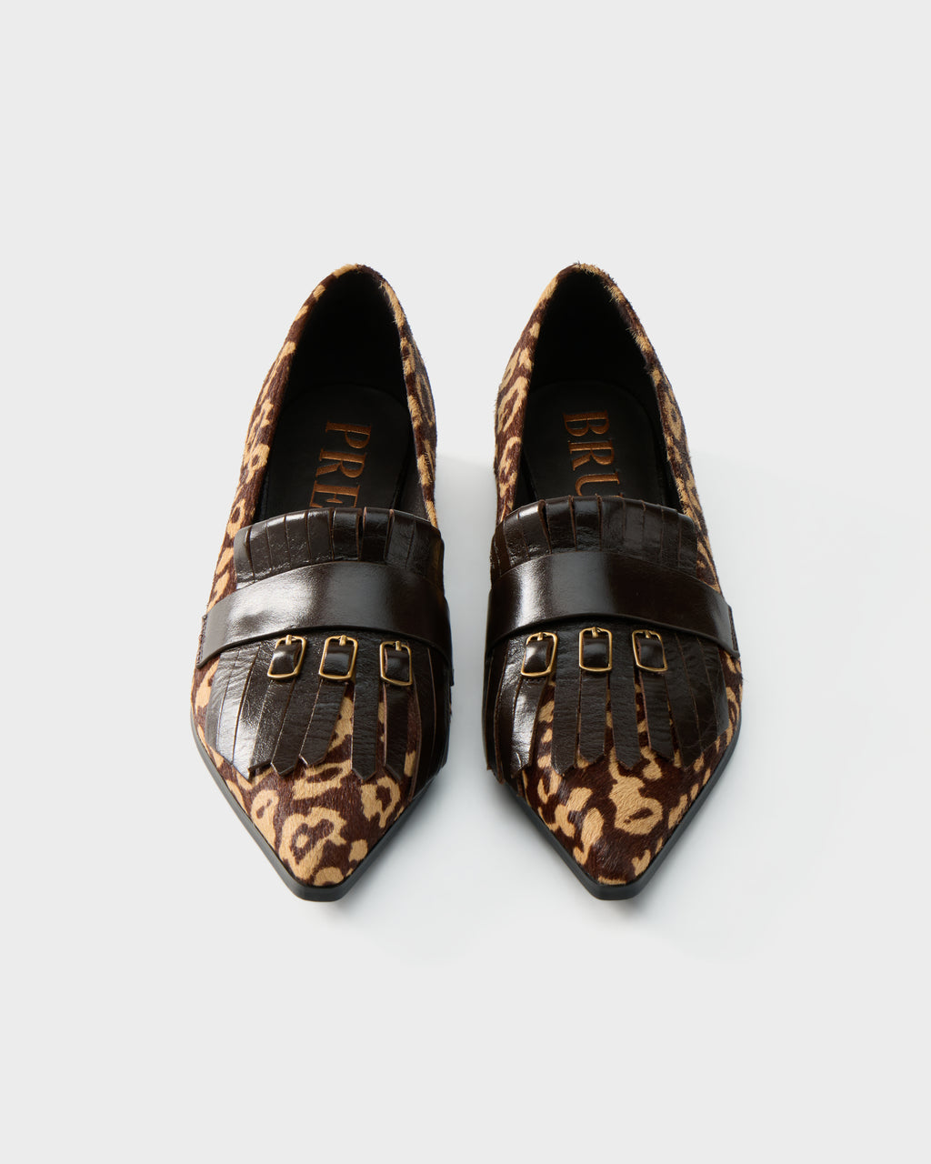Mocassino con frangia in cavallino leopardo