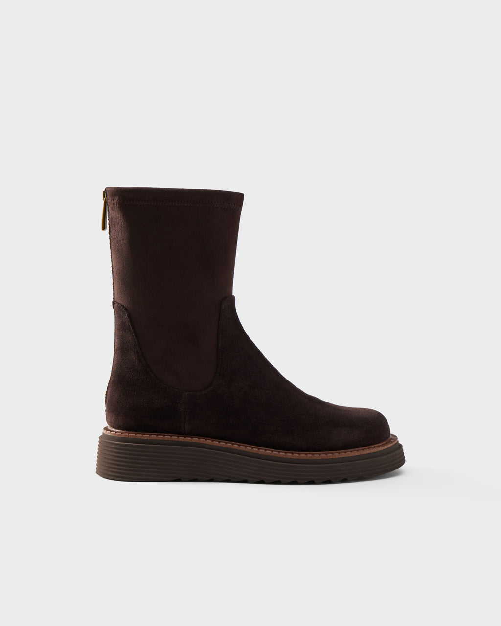 Stivaletto in camoscio con gambale stretch