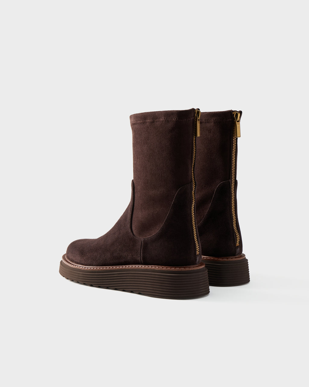 Stivaletto in camoscio con gambale stretch