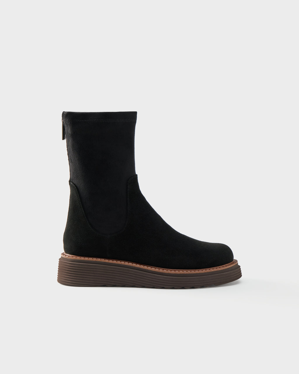 Stivaletto in camoscio con gambale stretch
