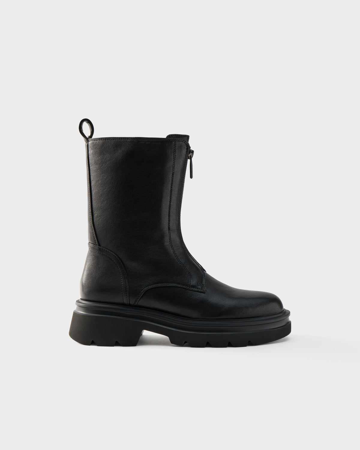 Stivaletti in pelle con zip frontale